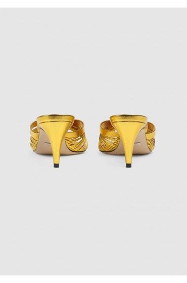 صندل طلایی پاشنه بلند گوچی-4