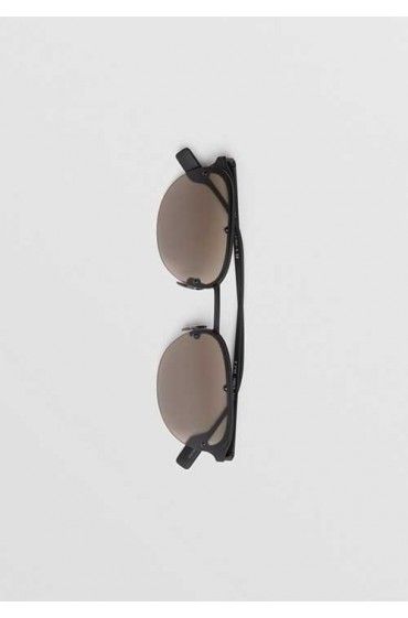 عینک آفتابی با فریم گرد مردانه بربری-4