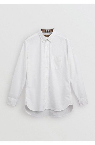 پیراهن سفید ساده اکسفورد بربری
