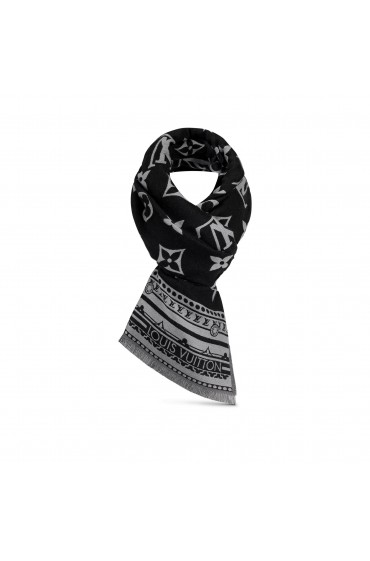 شال گردن زنانه مشکی لویی ویتون-3