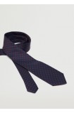 کراوات طرح هندسی مردانه آبی سرمه ای منگو