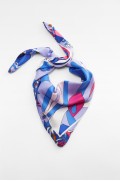 روسری ساتن چاپ شده زنانه آبی زارا