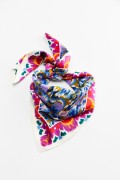 روسری ساتن چاپ شده زنانه رنگ بنفش زارا-4