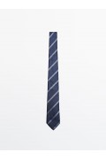 کراوات ابریشمی راه راه مردانه آبی ماسیمودوتی