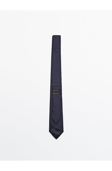 کراوات خال خالی ابریشمی مردانه سرمه ای ماسیمودوتی