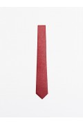 کراوات ابریشمی ساده مردانه زرشکی ماسیمودوتی-1
