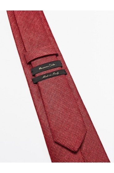 کراوات ابریشمی ساده مردانه زرشکی ماسیمودوتی-2