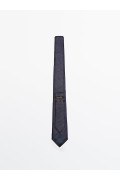 کراوات نخی ابریشمی بافت مردانه آبی ماسیمودوتی