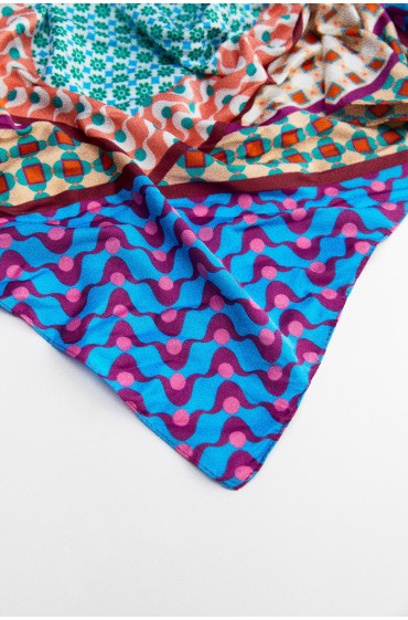 روسری ساتن چاپ شده زنانه چند رنگ زارا-1