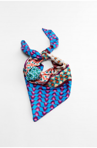 روسری ساتن چاپ شده زنانه چند رنگ زارا-2