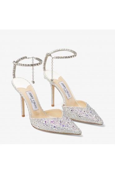 کفش پاشنه بلند عروس کریستالی مدل صدا 100 زنانه جیمی چو