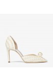 کفش پاشنه بلند عروس مرواریدی مدل سابین 85 زنانه جیمی چو