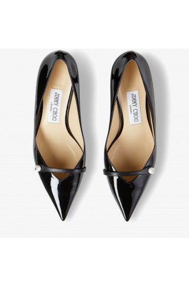 کفش پاشنه بلند مشکی ورنی مدل روزالیا 65 زنانه جیمی چو-2