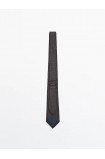 کراوات نخی ابریشمی بافت مردانه خاکستری ماسیمودوتی