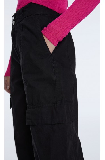 شلوار پارچه ای جیبدار زنانه مشکی استرادیوریوس