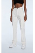 شلوار پارچه ای جیبدار فیت زنانه رنگ بژ استرادیوریوس-2