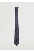 کراوات طرح پیزلی مردانه آبی سرمه ای منگو-1