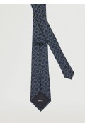 کراوات طرح پیزلی مردانه آبی سرمه ای منگو-2