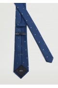 کراوات خال خالی مردانه آبی سرمه ای منگو-1