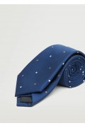 کراوات خال خالی مردانه آبی سرمه ای منگو-2