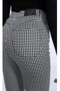 شلوار پارچه ای سوپر فاق بلند چاپ شده زنانه مشکی استرادیوریوس-4