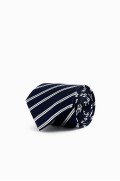 کراوات ژاکارد راه راه مردانه آبی سرمه ای  زارا