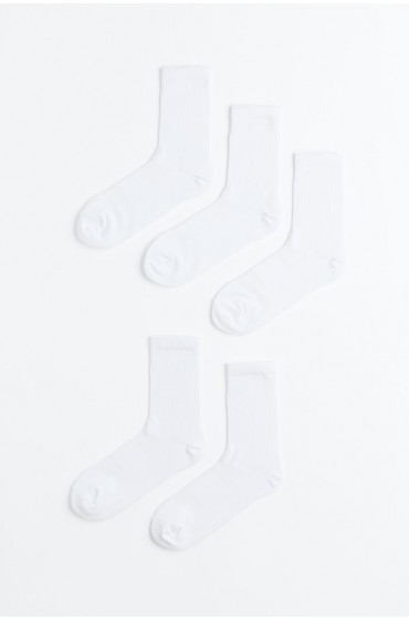 5 جفت جوراب ورزشی DryMove™ مردانه سفید اچ اند ام