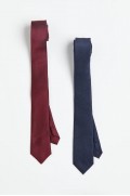 2-بسته کراوات ساتن مردانه قرمز آبی اچ اند ام