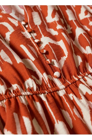رسمی طرح دار زنانه رنگ نارنجی سوخته منگو