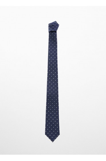 کراوات خال خالی مردانه آبی سرمه ای منگو