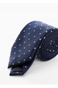 کراوات خال خالی مردانه آبی سرمه ای منگو