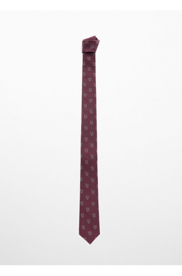 کراوات چاپی پوست حیوان مردانه رنگ شرابی منگو