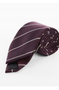 کراوات راه راه مردانه رنگ شرابی منگو