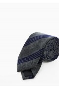کراوات پشمی راه راه مردانه خاکستری منگو