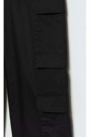 شلوار پارچه ای جیبدار چند جیب زنانه مشکی استرادیوریوس-7