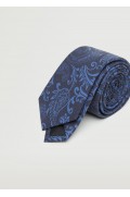 کراوات حریر چاپ پیزلی مردانه آبی سرمه ای منگو