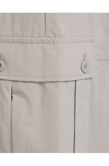 شلوار پارچه ای جیبدار گشاد چند جیب زنانه خاکستری برشکا