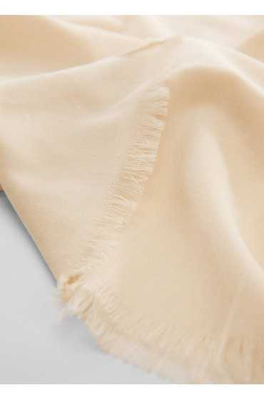 روسری ترکیبی از کتان و کتان مردانه رنگ بژ منگو