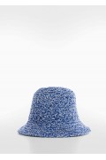 کلاه فیبر کنفی دو رنگ زنانه آبی منگو