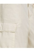 شلوار پارچه ای پوپلین چند جیب زنانه رنگ سفید برشکا