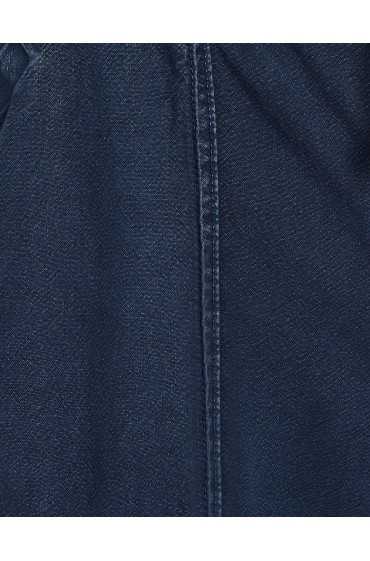 شلوار پارچه ای راسته ترکیبی از کتان روستیک زنانه آبی تیره برشکا