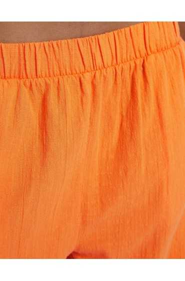 شلوار پارچه ای کالوت نخی روستایی زنانه نارنجی برشکا