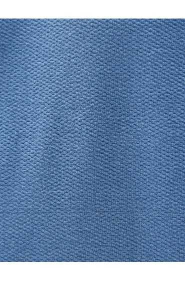 تیشرت بیسیک آستین کوتاه یقه خدمه آجدار نخی چاپ شده مردانه آبی  کوتون