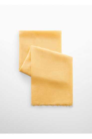 روسری پارچه ای زنانه زرد پاستلی منگو