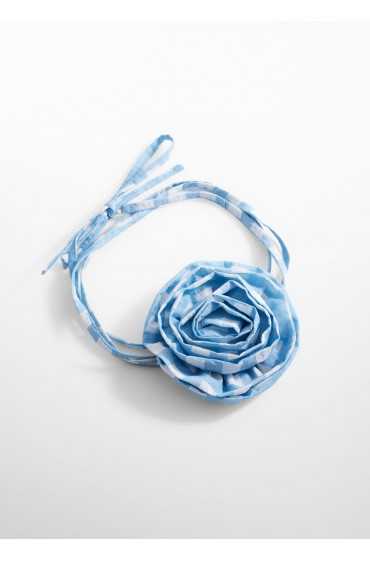 گردنبند گل چوکر طرح دار زنانه آبی آسمانی منگو