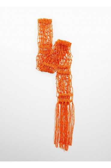 روسری باریک با مهره های کریستالی زنانه نارنجی منگو