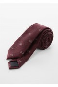 کراوات چاپی پوست حیوان مردانه بورگوندی منگو