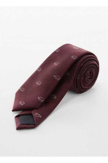 کراوات چاپی پوست حیوان مردانه بورگوندی منگو