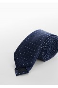 کراوات شکل هندسی مردانه آبی سرمه ای منگو
