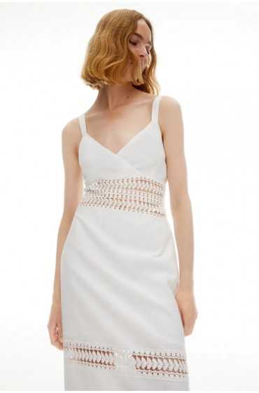 لباس شب ترکیبی کتان زنانه سفید اچ اند ام